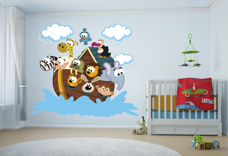 Slight chaos cell Animali della arca di Noè, stickers adesivi per decorare le camerette  bambini