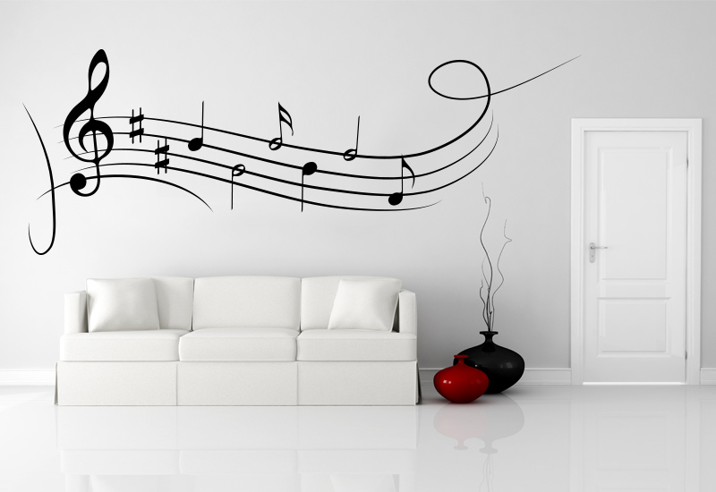 Note musicali adesive per decorazione pareti camera, note musicali sticker  per decorare camerette e vetrate