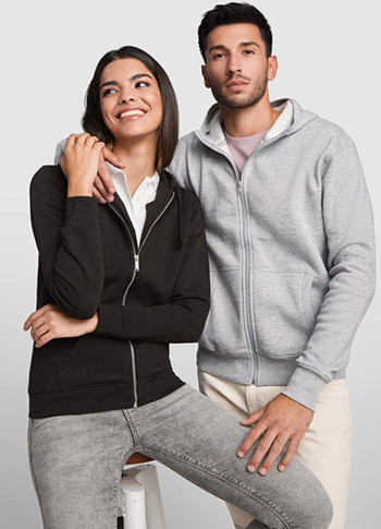 Felpa Zip e Cappuccio