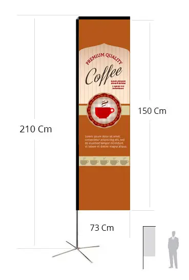 Stampare bandiere rettangolari Wind con altezza 2 metri 