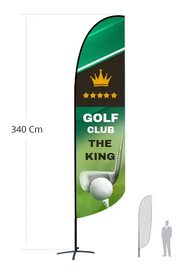 Stampa bandiera a forma di piuma con altezza 3 metri  