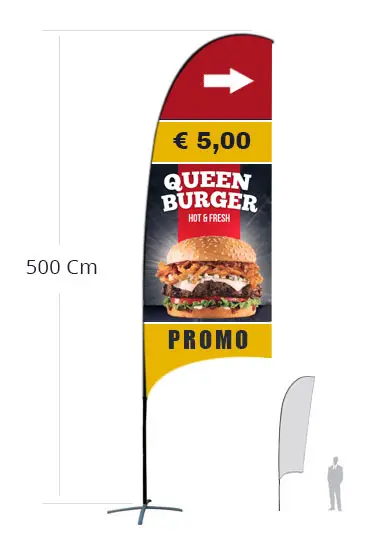 Stampa bandiera a vela altezza 5 metri