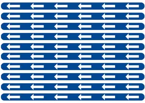 Striscia adesiva frecce blu - kit 10 pz
