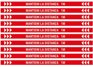 Striscia adesiva rossa 2 - kit 10 pz