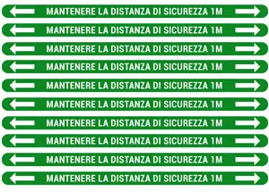 Striscia adesiva verde bordo R - kit 10 pz