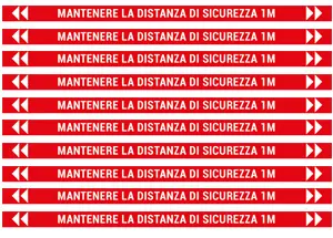 Striscia adesiva rossa - kit 10 pz