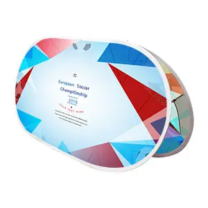 Display tipo tenda con aste flessibili ripiegabili in borsa