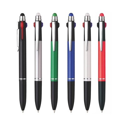 Touch pen a scatto 3 colori in alluminio