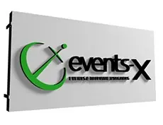 Insegna rettangolare logo in 3D a rilievo bifacciale non luminoso