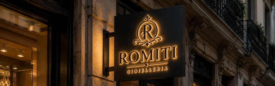 Insegna con lettere luminose 3D bifacciale